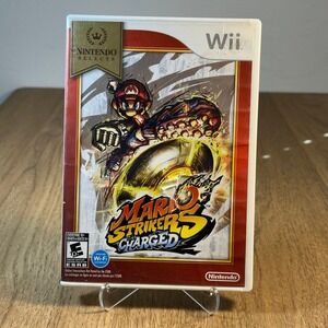 Nintendo Mario Strikers Charged Wii Case and Manual White Good Nintendo Selects